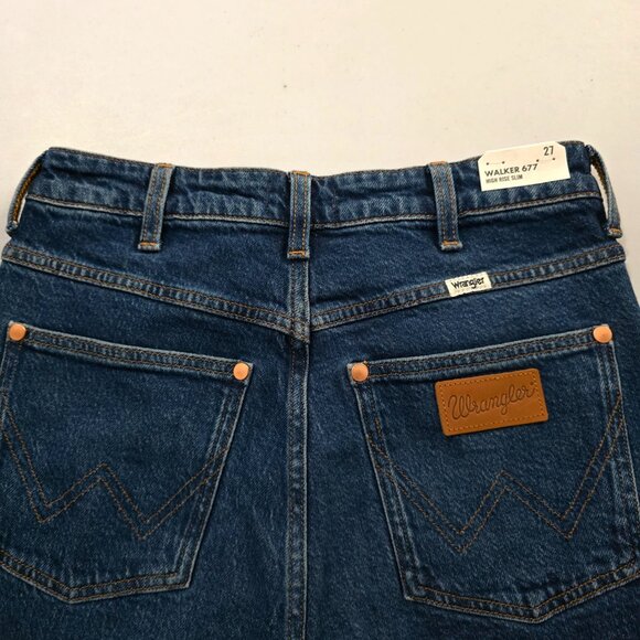 Wrangler Walker 677 High Rise Slim Jeans 27 Blue Retro NWT - Picture 5 of 8